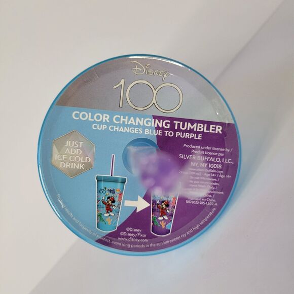 Disney Box Lunch 100 Years Music Sketch Plastic Cup Tumbler Color Changing 24oz - Picture 6 of 14